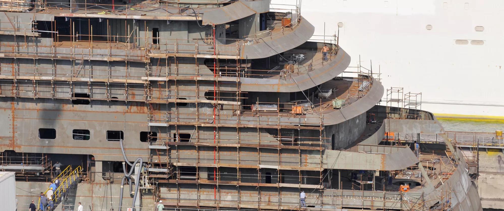 Ship under construction.